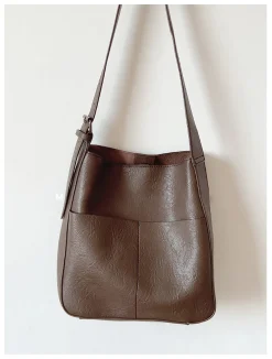 Elena Handbags Simple Leather Tote Bag