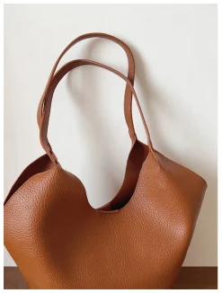 Elena Handbags Simple Leather Tote Bag