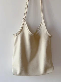 Elena Handbags Simple Leather Tote Bag