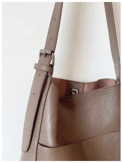 Elena Handbags Simple Leather Tote Bag