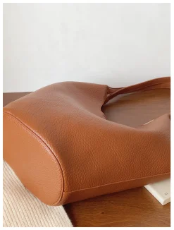 Elena Handbags Simple Leather Tote Bag