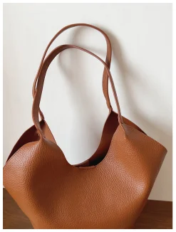 Elena Handbags Simple Leather Tote Bag