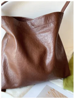 Elena Handbags Simple Leather Tote Bag