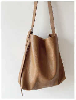 Elena Handbags Simple Leather Tote Bag