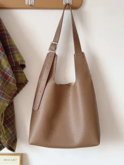 Elena Handbags Simple Leather Tote Bag