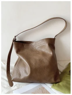 Elena Handbags Simple Leather Tote Bag