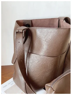 Elena Handbags Simple Leather Tote Bag