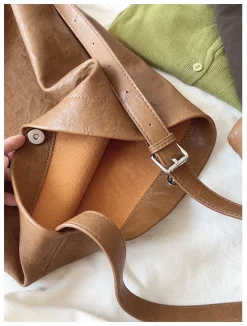 Elena Handbags Simple Leather Tote Bag