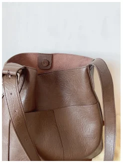 Elena Handbags Simple Leather Tote Bag