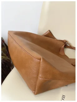 Elena Handbags Simple Leather Tote Bag