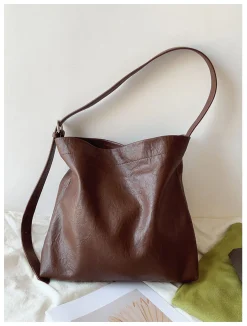Elena Handbags Simple Leather Tote Bag