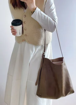 Elena Handbags Simple Leather Tote Bag
