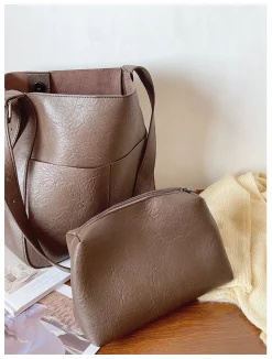 Elena Handbags Simple Leather Tote Bag