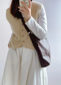 Elena Handbags Simple Leather Tote Bag