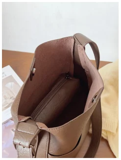 Elena Handbags Simple Leather Tote Bag