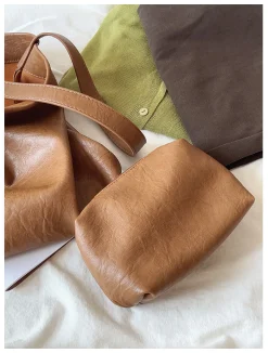 Elena Handbags Simple Leather Tote Bag