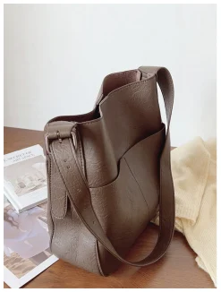 Elena Handbags Simple Leather Tote Bag