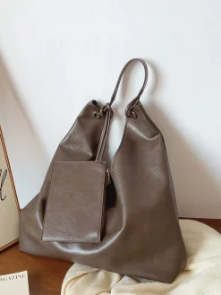 Elena Handbags Simple Leather Tote Bag