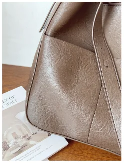 Elena Handbags Simple Leather Tote Bag