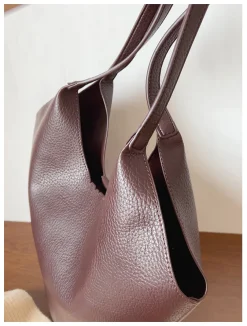 Elena Handbags Simple Leather Tote Bag