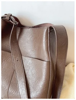 Elena Handbags Simple Leather Tote Bag