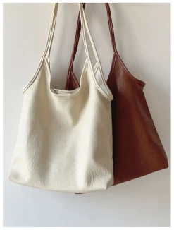 Elena Handbags Simple Leather Tote Bag