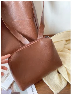 Elena Handbags Simple Leather Tote Bag