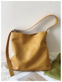 Elena Handbags Simple Leather Tote Bag