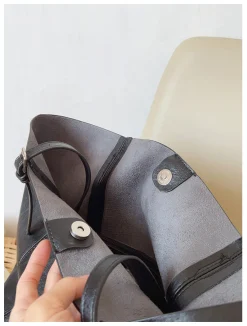 Elena Handbags Simple Leather Tote Bag