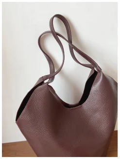 Elena Handbags Simple Leather Tote Bag