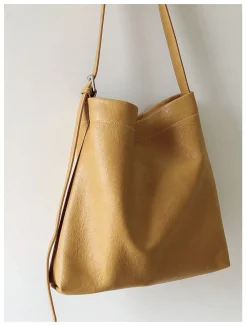 Elena Handbags Simple Leather Tote Bag