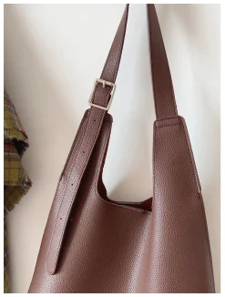 Elena Handbags Simple Leather Tote Bag