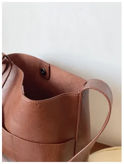 Elena Handbags Simple Leather Tote Bag