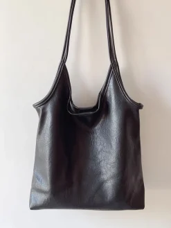 Elena Handbags Simple Leather Tote Bag