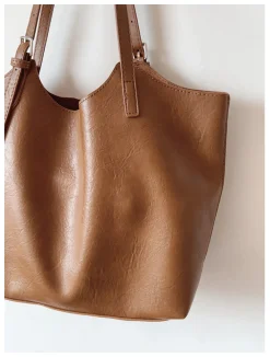 Elena Handbags Simple Leather Tote Bag
