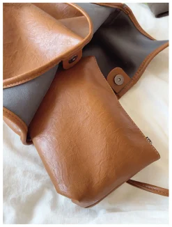 Elena Handbags Simple Leather Tote Bag