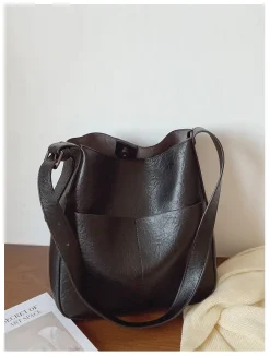 Elena Handbags Simple Leather Tote Bag