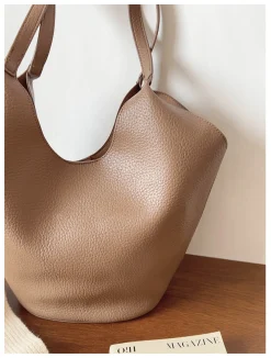 Elena Handbags Simple Leather Tote Bag