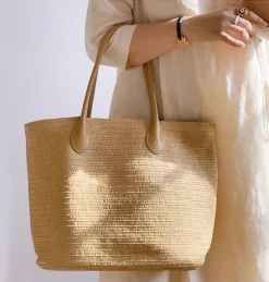 Elena Handbags Simple Straw Woven Summer Tote