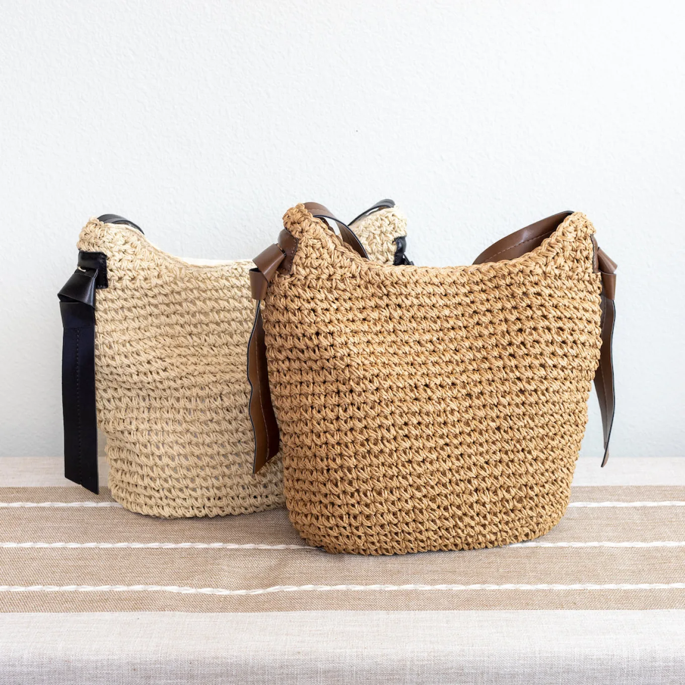 Elena Handbags Simple Straw Woven Shoulder Bag