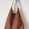 Elena Handbags Simple Suede Tote Bag