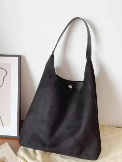 Elena Handbags Simple Suede Tote Bag