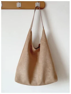 Elena Handbags Simple Suede Tote Bag