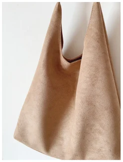 Elena Handbags Simple Suede Tote Bag