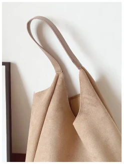 Elena Handbags Simple Suede Tote Bag