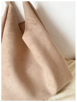 Elena Handbags Simple Suede Tote Bag