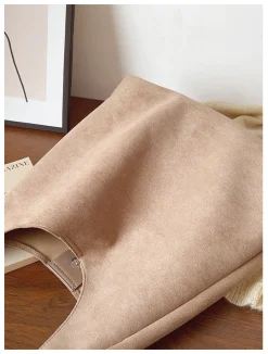 Elena Handbags Simple Suede Tote Bag