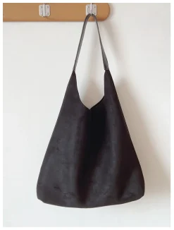 Elena Handbags Simple Suede Tote Bag