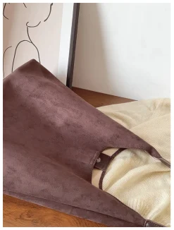 Elena Handbags Simple Suede Tote Bag