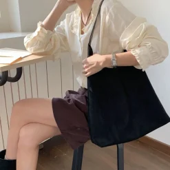Elena Handbags Simple Suede Tote Bag